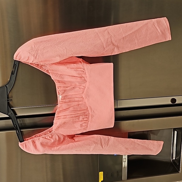 💕ASTR💕 Long Sleeve Sweetheart Neck Crop Top ~ Pink Small S NWOT - Picture 7 of 11